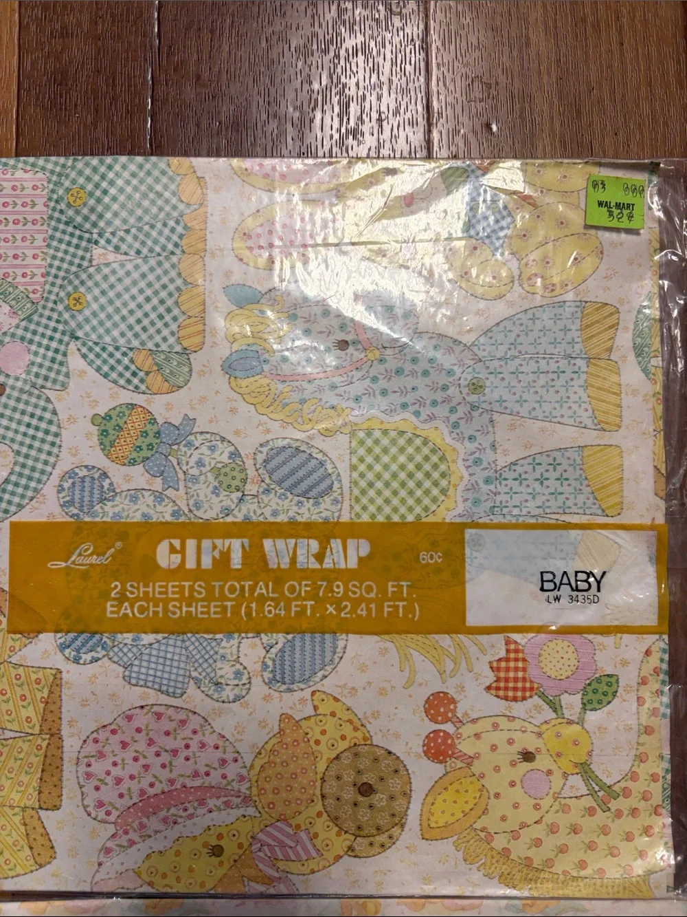 Vintage Baby-Themed Gift Wrap Assortment NWT